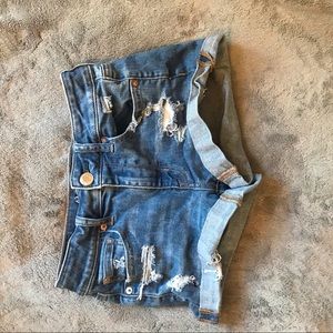 American Eagle Shortie Jean Shorts with Rips